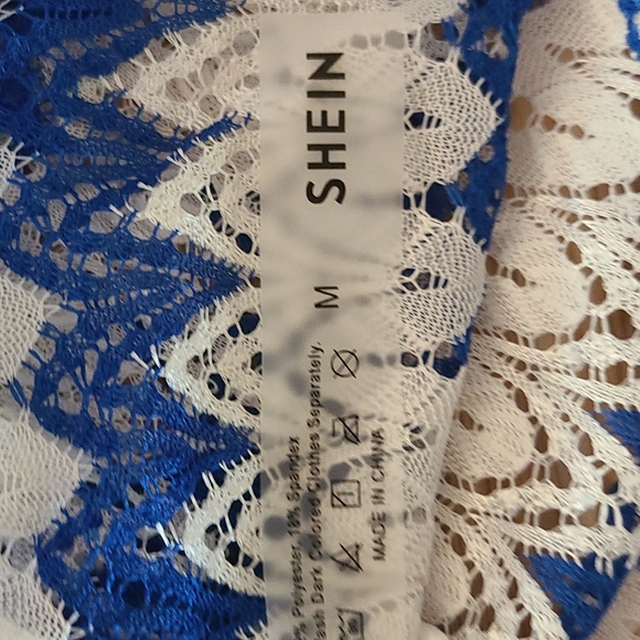 Shein Swim Cover-up Beach Capris.  Size Small*  Blue/White Chevron - Picture 2 of 7